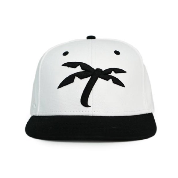 TRAPICAL Palm Tree Logo Black White Hat Snapback - Picture 1 of 4
